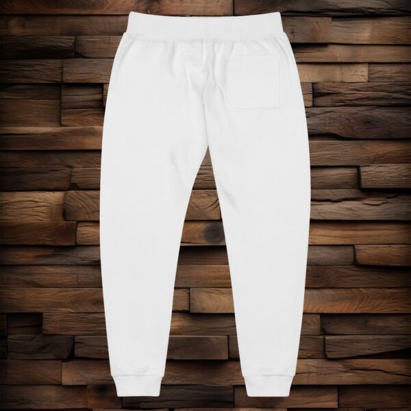 Cozy Embroidered Unisex Fleece Sweatpants - Black Logo - Image 6