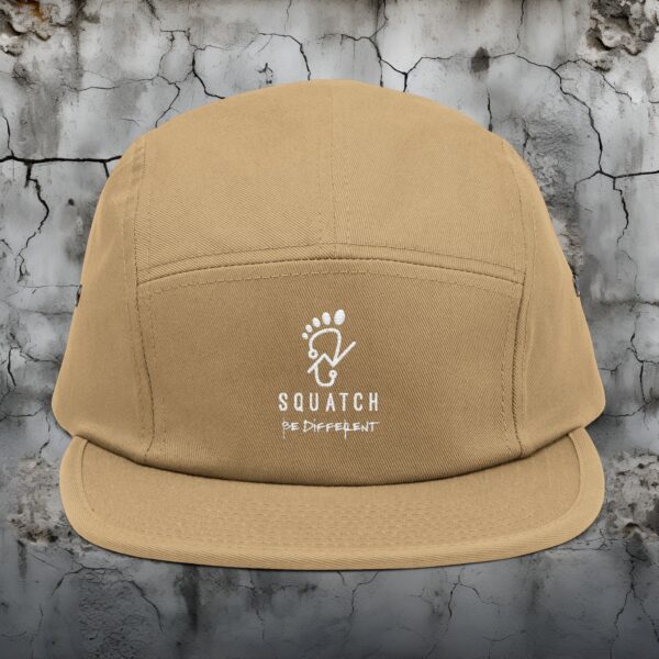 Outdoor 5 Panel Cap with Squatch Embroidery, Camping Hat